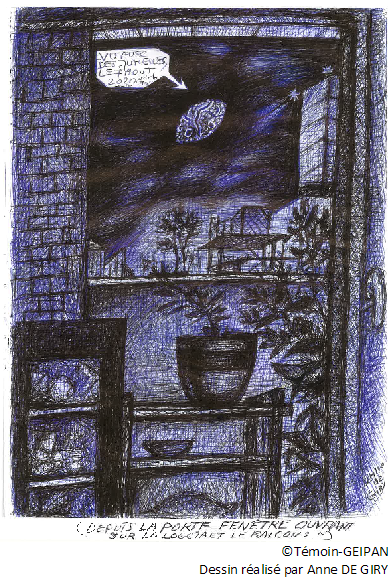 Dessin réalisé par le témoin